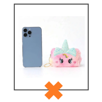  portemonnee fluffy unicorn regenboog blauw